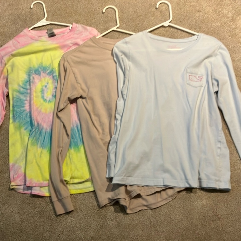 Vineyard Vines Long Sleeve Shirt - Light Blue Ella ivory light pink